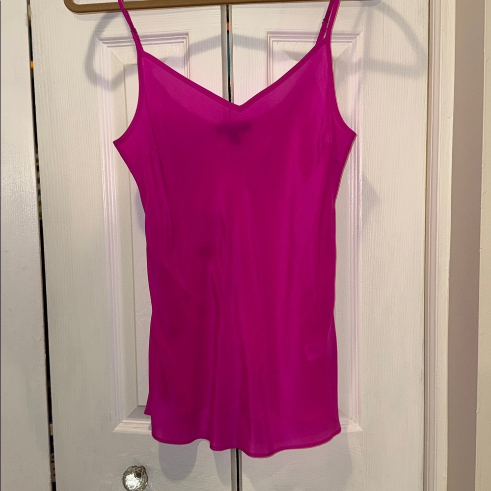 J.Crew 100% Silk Fuchsia Pink Camisole Tank Top Size Small Washable Feminine EUC - Picture 11 of 11